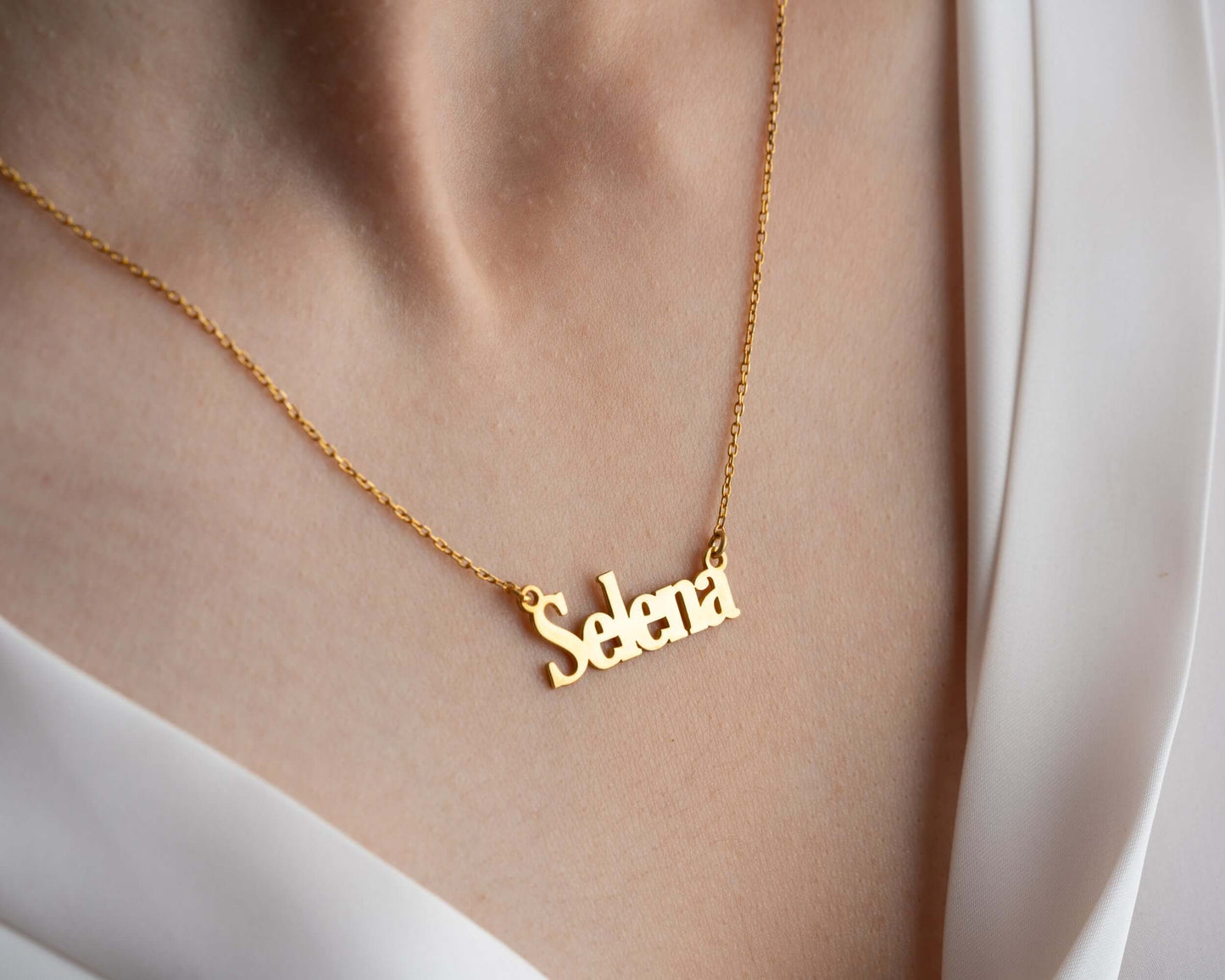 gold name necklace, gold necklace, name necklace, name plate necklace, personalized necklace, solid gold necklaceJewelry